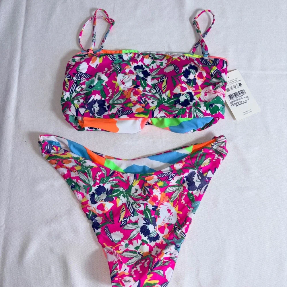 Maaji Bikini Set Large Multicolor Floral Abstract Tropical Bandeau PT7000SET616